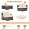 9 Piece Mix Grey Rattan Outdoor Sectional Sofa with Beige Cushions and Fire Table